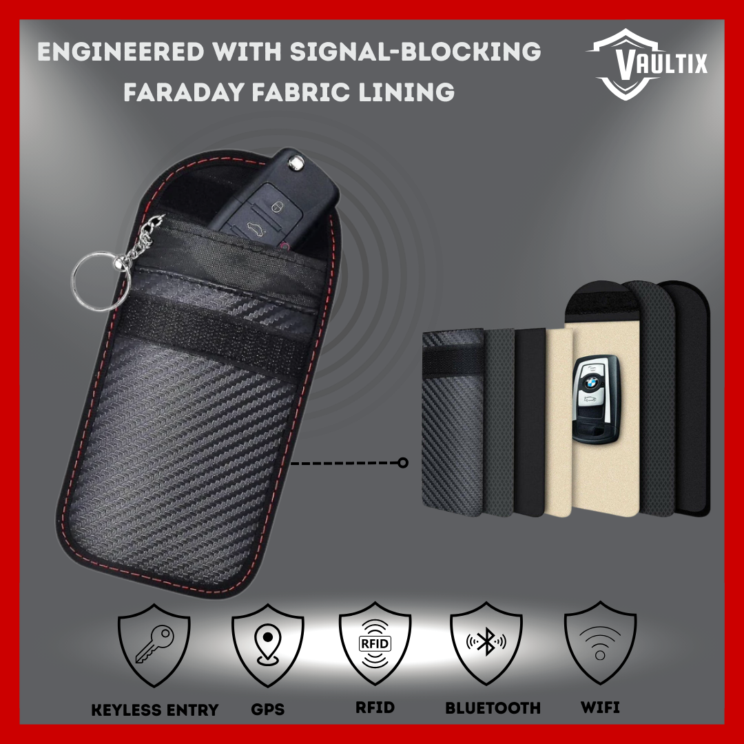 Vaultix™ Anti-Theft Signal Blocking Faraday Pouch For Key Fobs