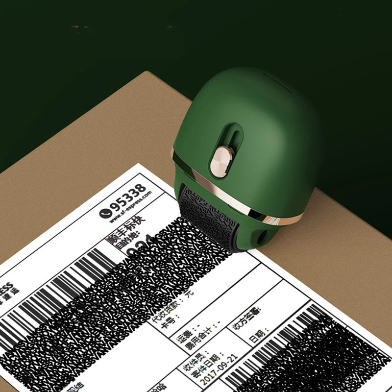 2-In-1 Identity Theft Protection Roller Stamp & Box Cutter Tool