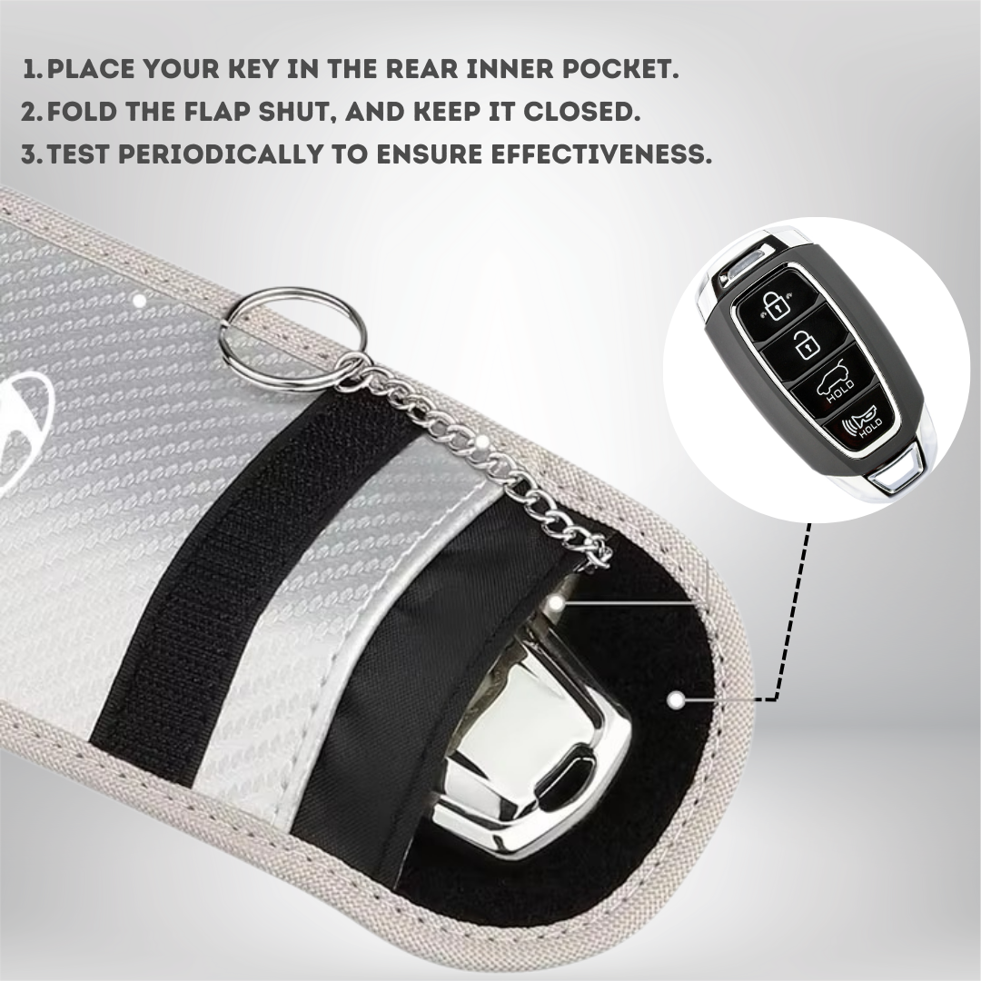 Hyundai - Signal Blocking Anti-Theft Faraday Pouch For Key Fobs