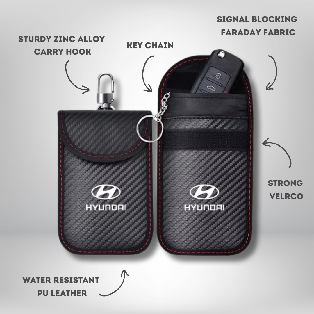Hyundai - Signal Blocking Anti-Theft Faraday Pouch For Key Fobs