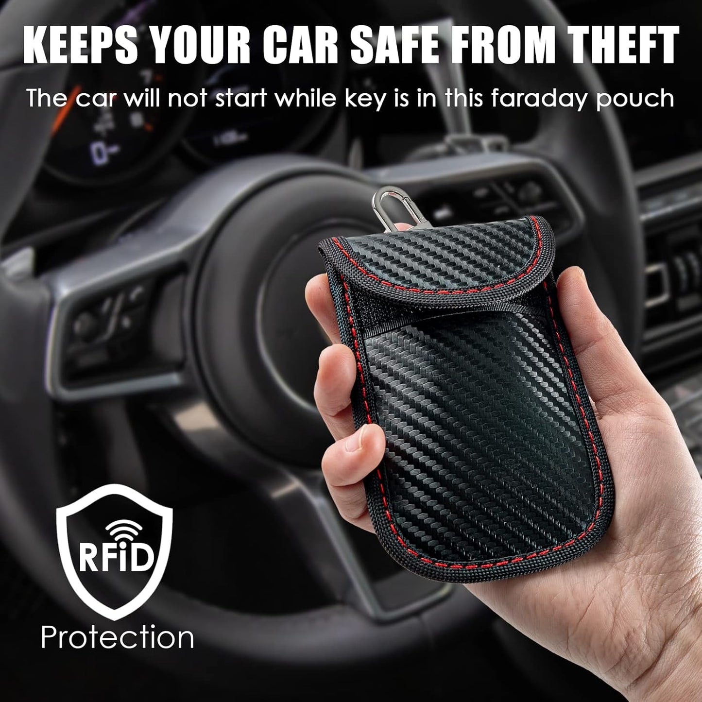 Anti-Theft Signal Blocking Pouch for Car Keys & Credit Cards