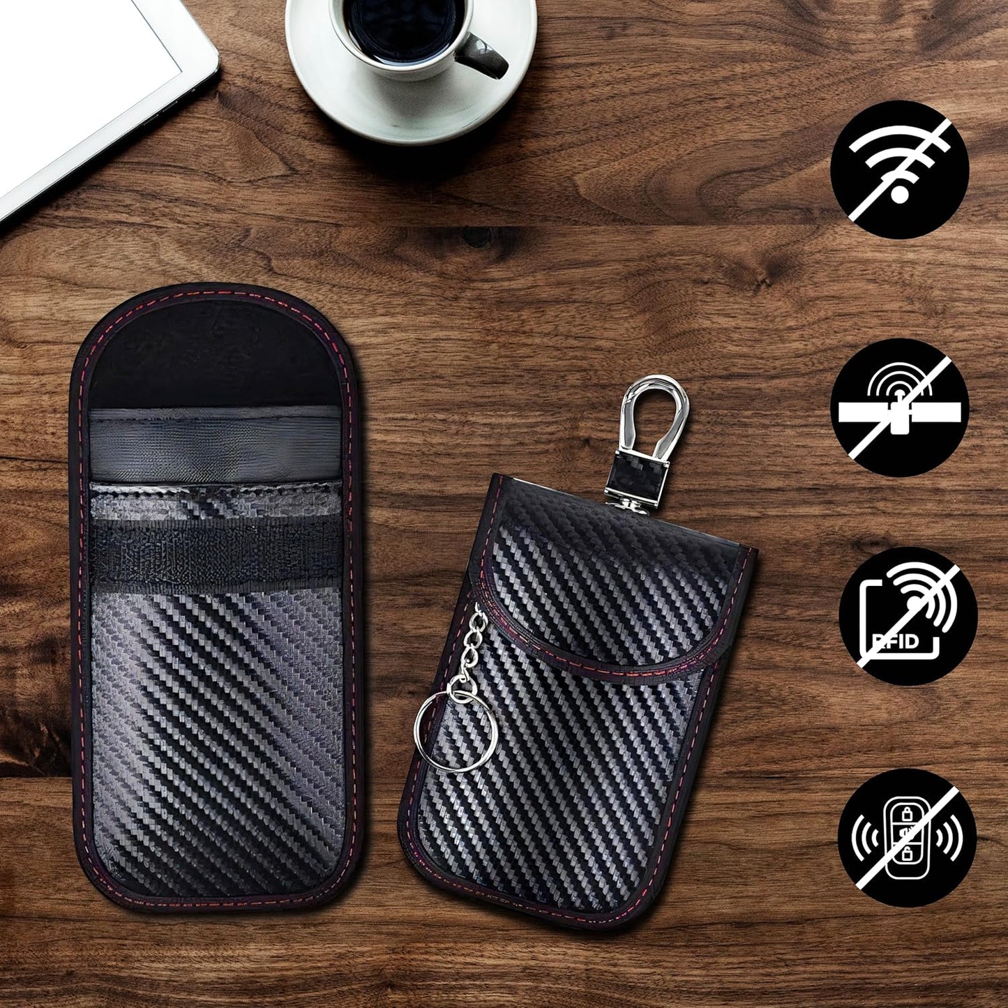 Anti-Theft Signal Blocking Pouch for Car Keys & Credit Cards
