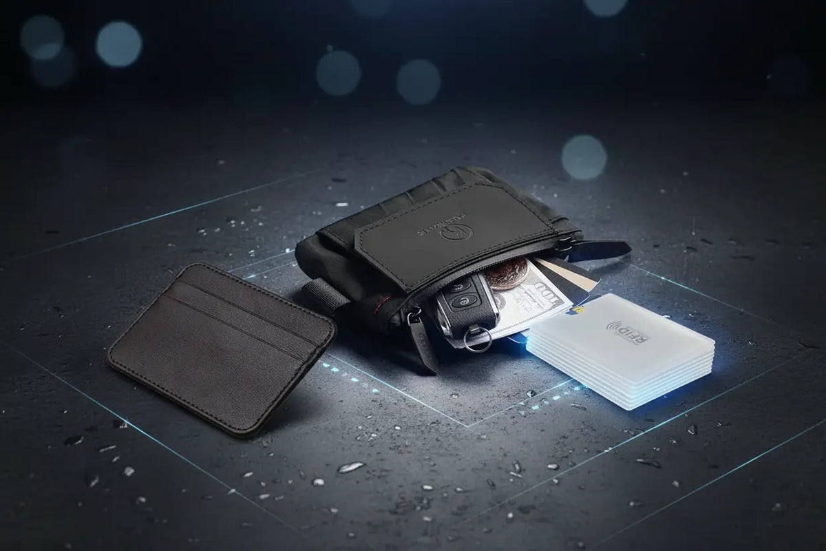 RFID blocking wallets, card holders and protective sleeves for anti-theft security