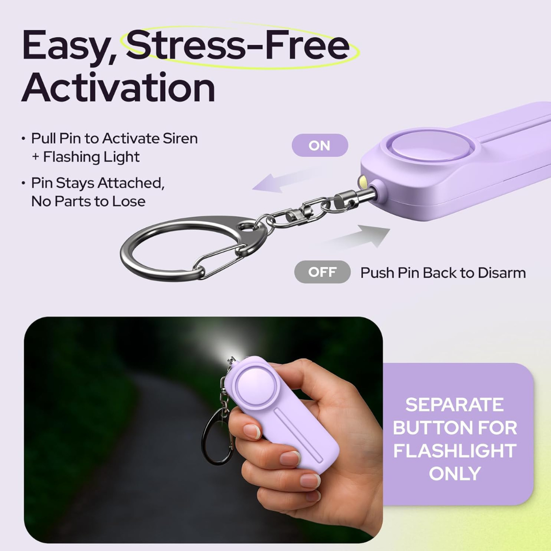 Personal Safety Alarm For Self Defense (130db Siren with LED Torch)