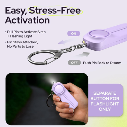 Personal Safety Alarm For Self Defense (130db Siren with LED Torch)