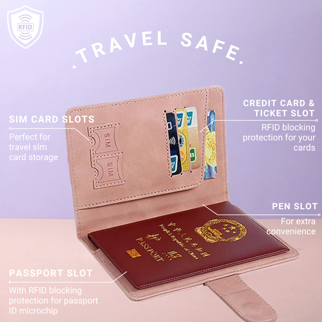 RFID Signal-Blocking Passport Cover & Card Holder