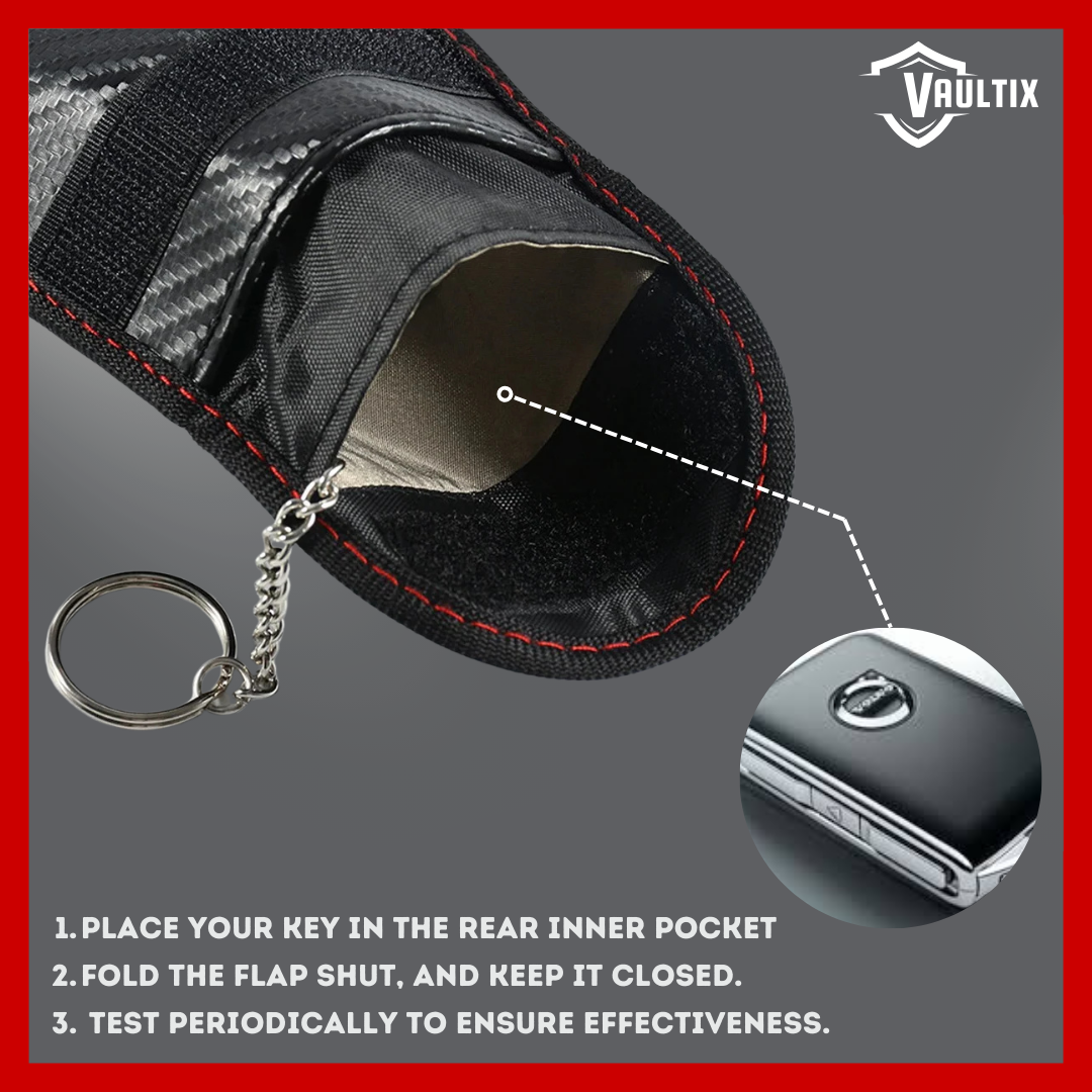 Vaultix™ Anti-Theft Signal Blocking Faraday Pouch For Key Fobs