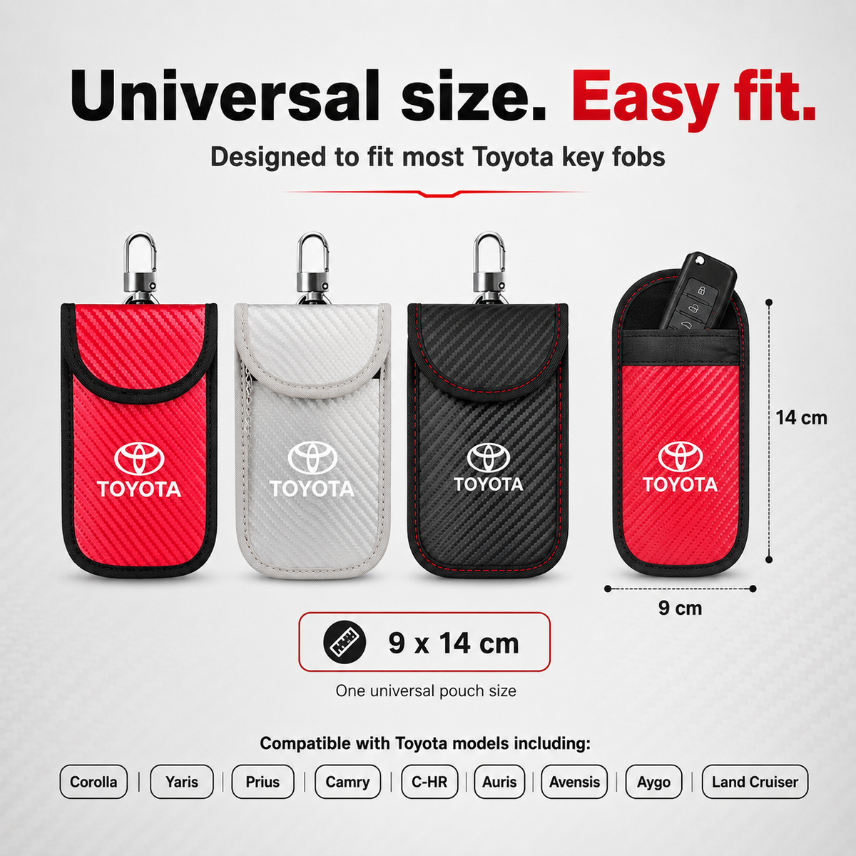 Toyota - Signal Blocking Anti-Theft Faraday Pouch For Key Fobs TOTYN