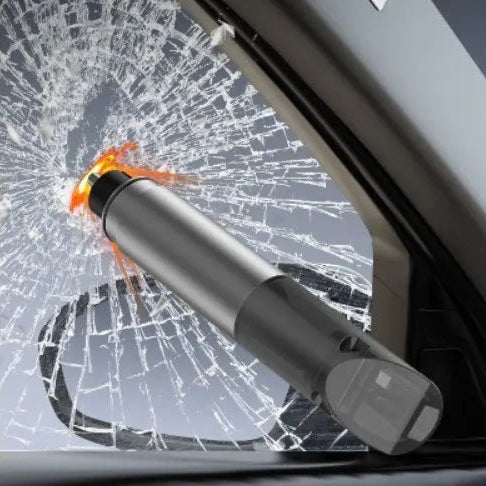 4 in 1 Car Emergency Escape Tool (Glass Breaker, Light, Whistle & Seatbelt Cutter) TOTYN
