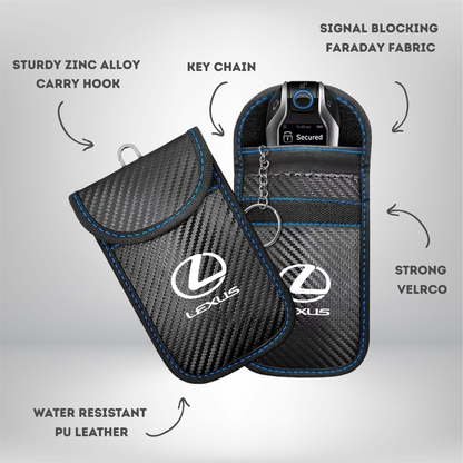 Lexus- Signal Blocking Anti-Theft Faraday Pouch For Key Fobs