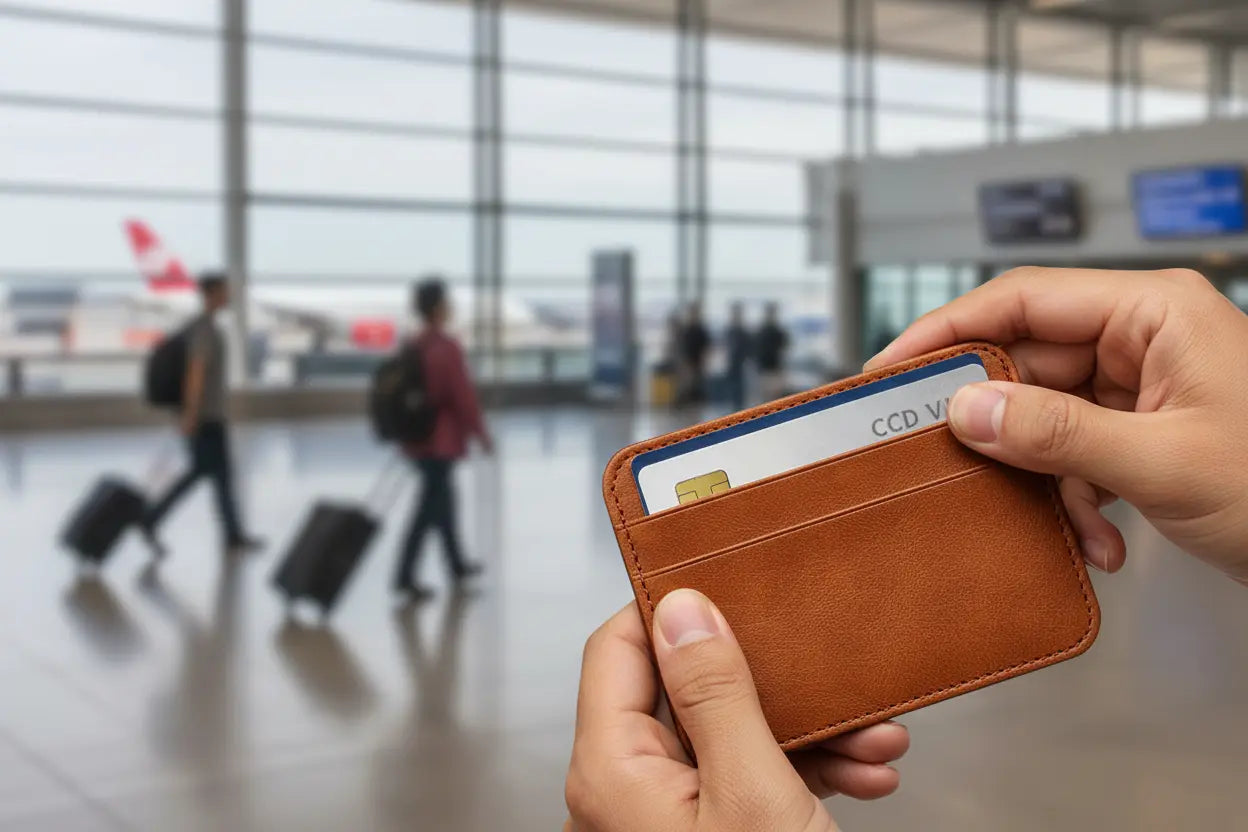 Card Holder in Use While Traveling