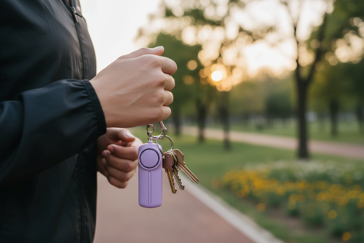 Jogging with safety alarm