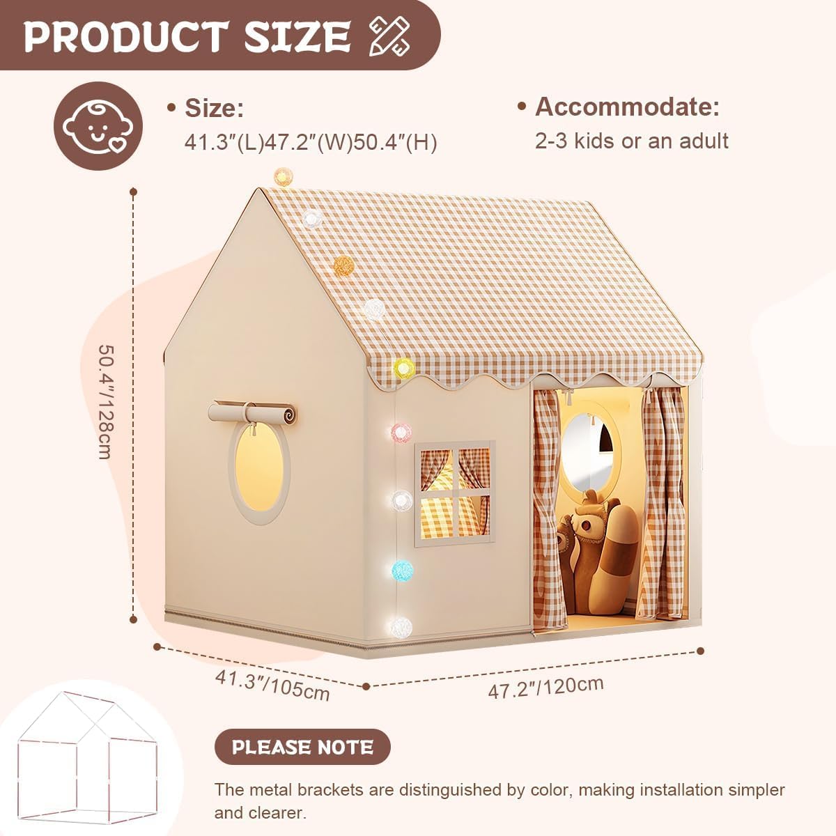 Spacious Cubby Play Tent for Kids
